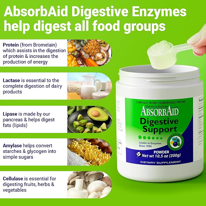 AbsorbAid Digestive Enzymes 300 grams, Proven 71%