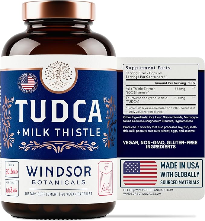 Advanced Tudca Bile Salts Supplement Plus 663mg Silybum 60 Caps