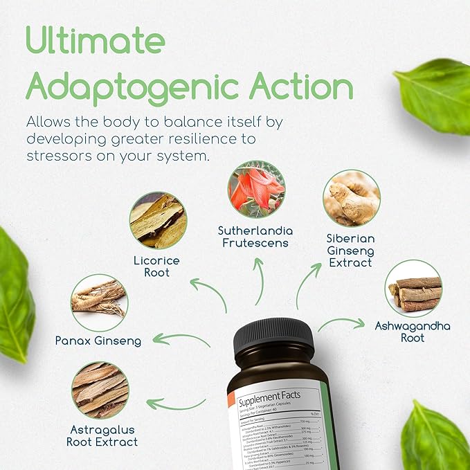 Adaptogen Immune, Adaptogens Supplements, Ashwagandha Supplements 120 Capsules