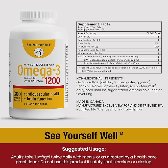 Omega 3 Fish Oil Omega-3 Fatty 300 softgels