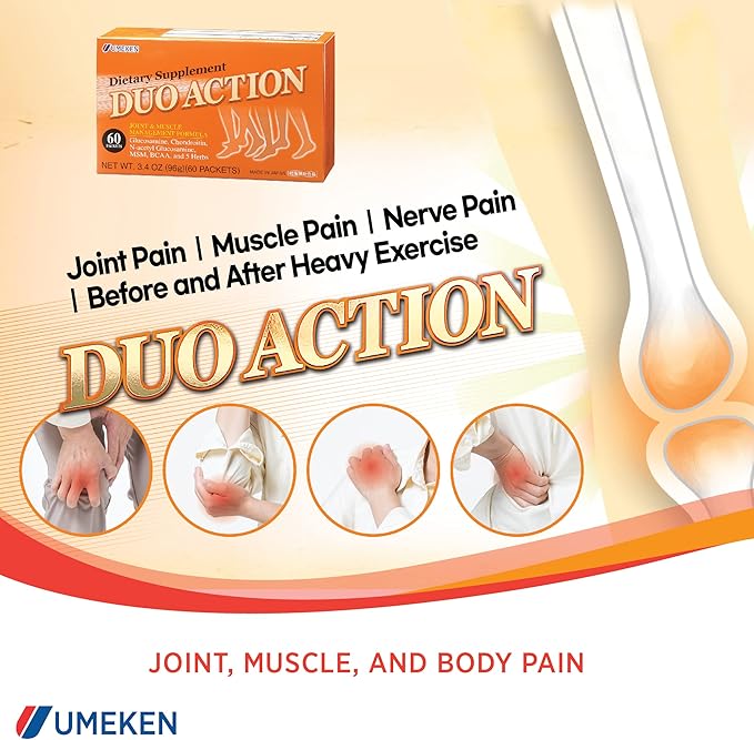 Umeken Duo Action, Glucosamine & Chondroitin 2 Month (120 Packets)