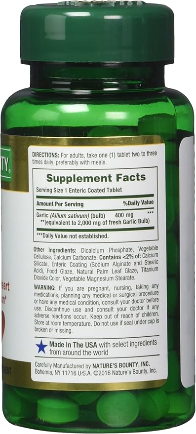 Nature's Bounty Garlic 2000mg, Tablets, 120 4)