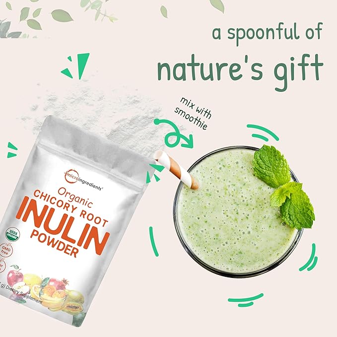 Micro Ingredients Organic Chicory Root Inulin 2 Pounds
