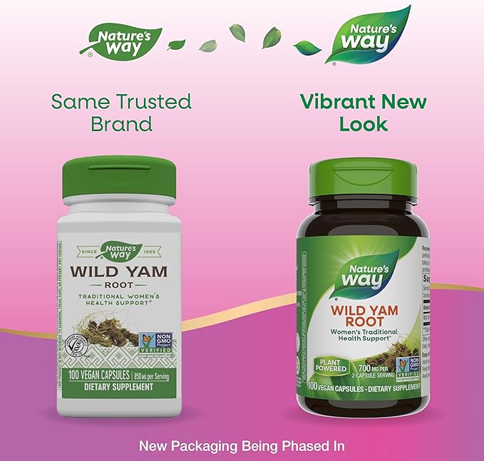 Nature's Way Wild Yam Root, Traditional 850 mg 100 Vegan