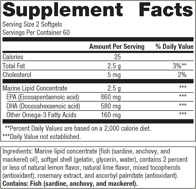Metagenics OmegaGenics Fish Oil EPA-DHA 720- Omega-3 Fish 120 Softgels