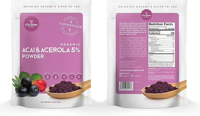 Organic Acai & Acerola 5% Powder, 4oz. Omega-3 |