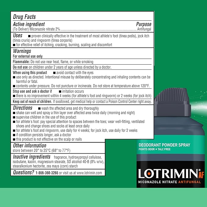 Lotrimin Athlete's Foot Deodorant Antifungal Powder 2%, Clinically 4.6 Ounce