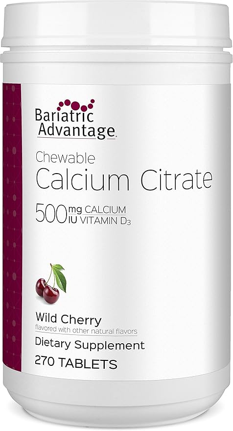 Bariatric Advantage Calcium Citrate Chewable 500mg D3 for 270 Count
