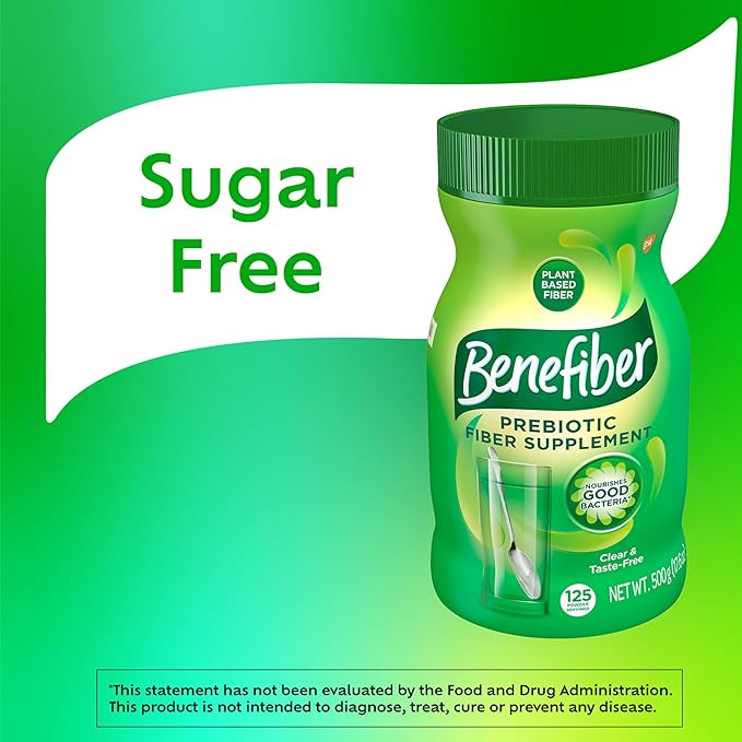 Benefiber Daily Prebiotic Fiber Supplement Powder 125 Servings (17.6 Ounces)