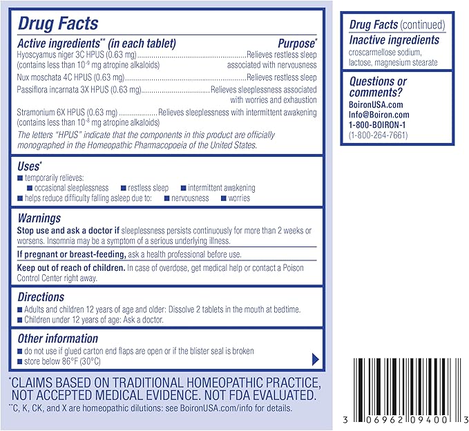 Boiron SleepCalm Sleep Aid for Deep, 60 Count