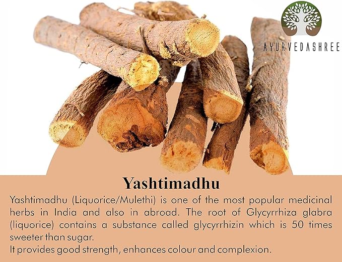 Yashtimadhu Powder 100 Gm | Natural Mulethi Powder/Licorice Powder Glycyrrhiza glabra | Supports Immunity | Mulethi | Vegan | Non GMO | Gluten Free
