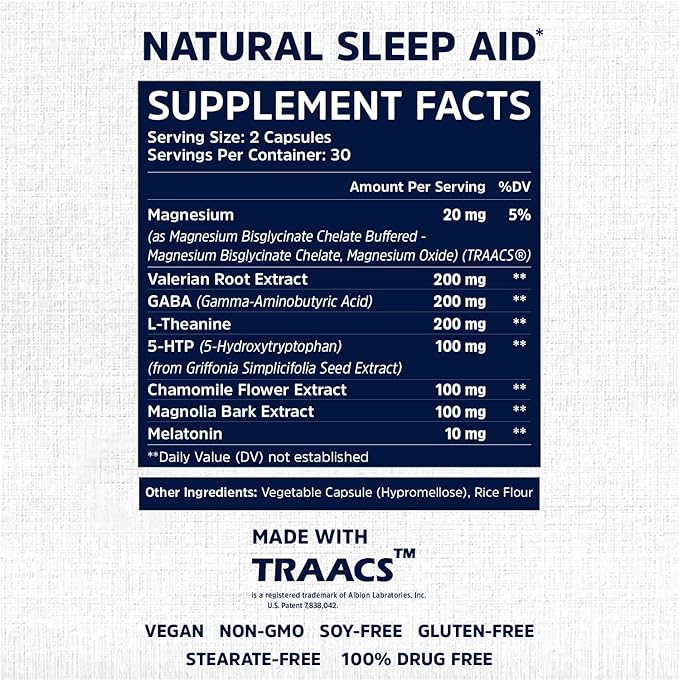 Sleep Fairy Natural Sleep Aid 10mg, L-Theanine, 5-HTP, Valerian