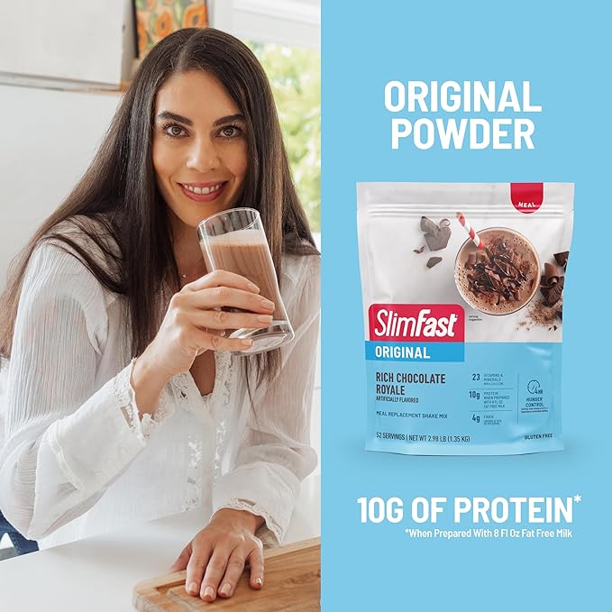 SlimFast Meal Replacement Powder, Original Rich 10g of 52 Servings