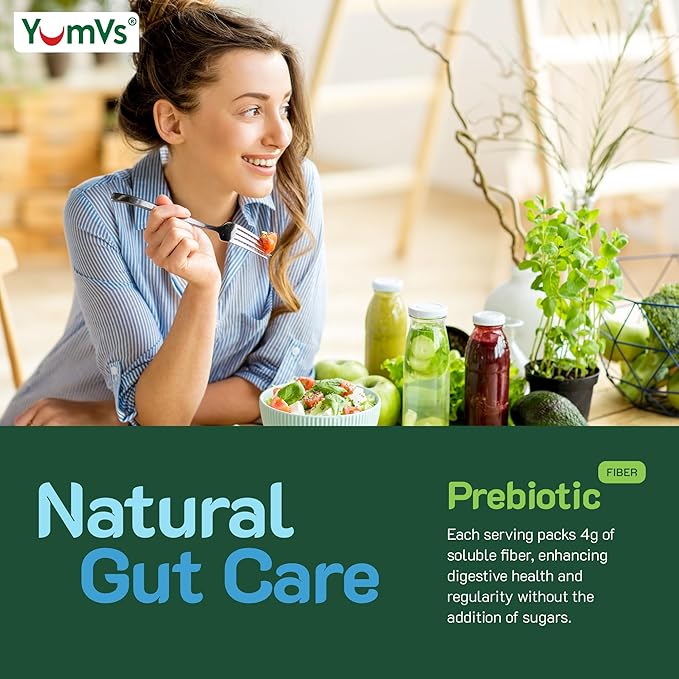 Prebiotic Fiber Zero Gummies by YumVs | Keto Friendly Sugar Free Supplement for Women & Men | 4 g Fiber for Digestive Support | Natural Berry Flavor Chewables-60 Count