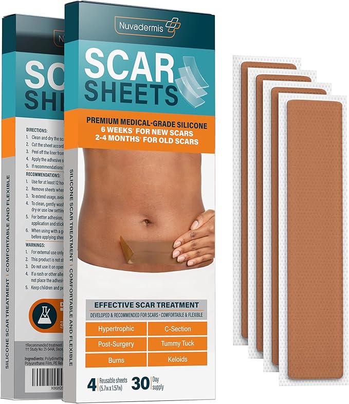 NUVADERMIS Silicone Scar Sheets – Extra 4 –