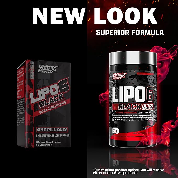 Nutrex Research Lipo-6 Black Ultra Concentrate | Thermogenic Energizing Fat Burner Supplement, Increase Weight Loss, Energy & Intense Focus |Capsule, 60Count