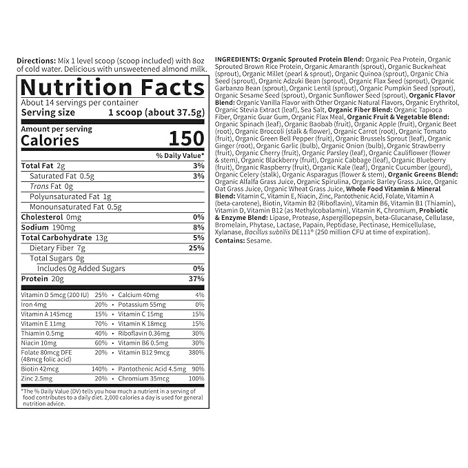 Garden of Life Vegan Protein Powder 14 Servings