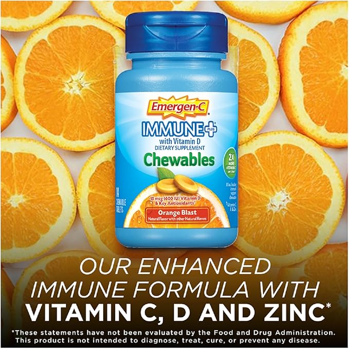 Emergen-C Immune+ Chewables 1000mg Vitamin C 14 Count