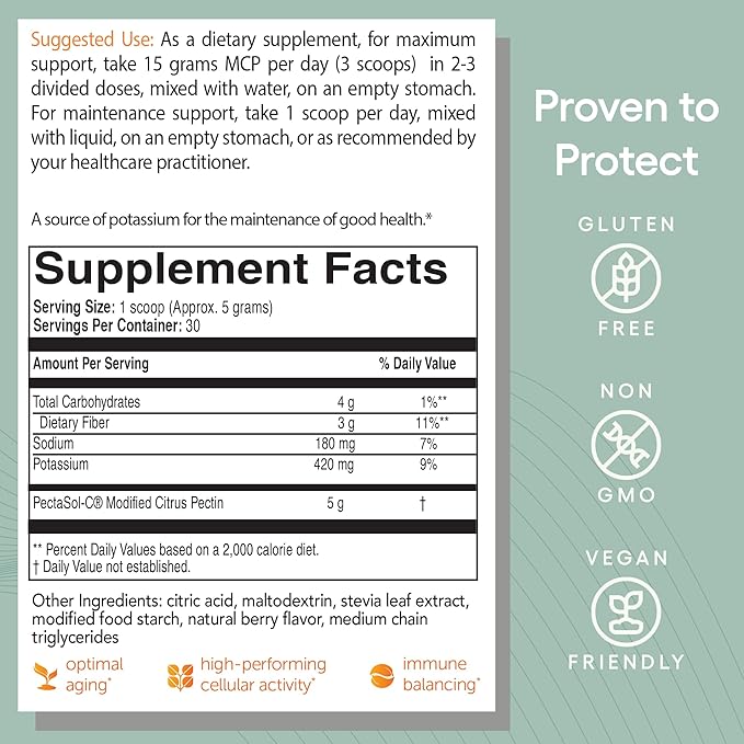 PectaSol Modified Citrus Pectin – 551g Berry Powder – Total-Body Health Supplement to Support Heart, Immune System, Inflammation Response & Healthy Aging + Maintain Healthy Galectin-3 Levels