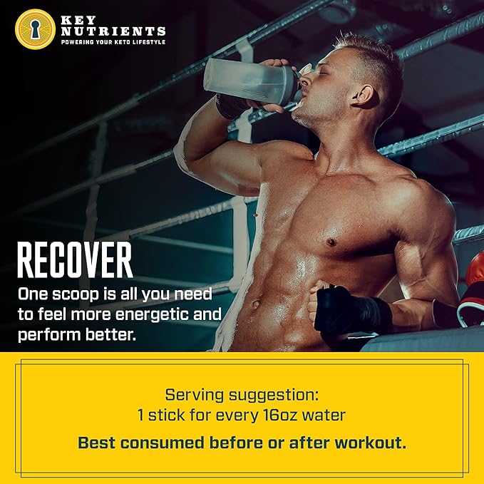 KEY NUTRIENTS Multivitamin Electrolytes Powder Packets - Tropical Peach Mango Post Workout and Recovery 40 Pack Hydration Packets - No Sugar, No Calories - Travel Hydration Powder
