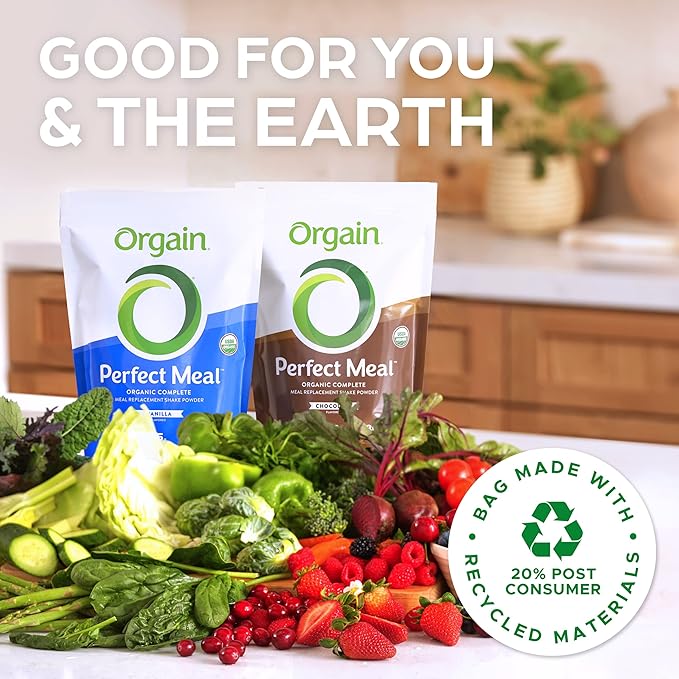 Orgain Perfect Meal, Organic, Vegan Meal 25g Plant 80+ Superfoods, 1B Probiotics 10g Fiber, 2.16lb