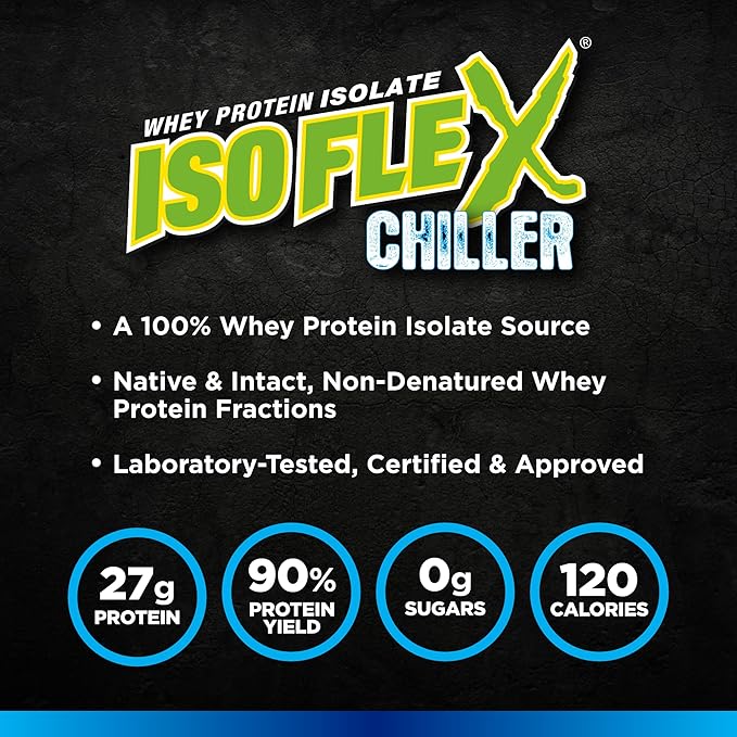 ALLMAX ISOFLEX Chiller, Citrus Peach Sensation - 1 lb - 27 Grams of Protein Per Scoop - Zero Fat & Sugar - 99% Lactose Free - Approx. 14 Servings