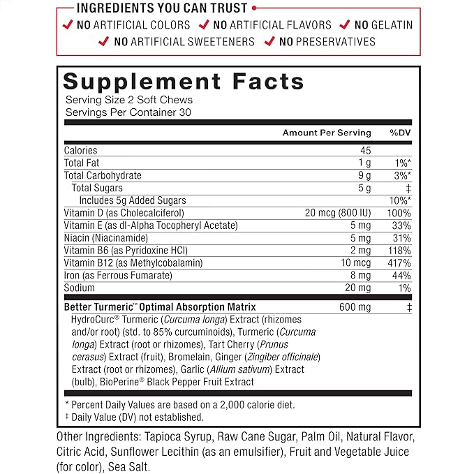 Force Factor Better Turmeric Joint Support 180 Soft