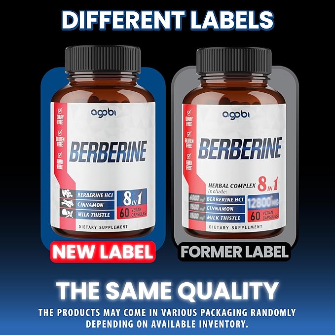 Berberine Supplement with Ceylon, Milk Thistle, 60 Counts 2 Months