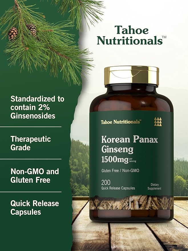 Korean Ginseng Extract Capsules 1500 mg 200 Capsules