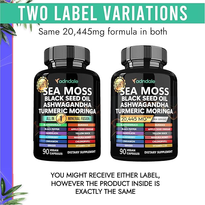 Sea Moss Black Seed Oil Ashwagandha 18-in-1 20’445 20’445 mg/Serv
