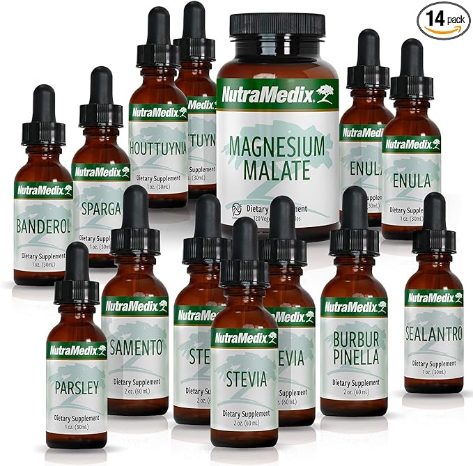 NutraMedix Cowden Support Program Month 4 - Bioavailable Herbal Detox Protocol Including Banderol, Burbur-Pinella, Samento Cat's Claw Tincture & More - Detox & Immune Support (14 Piece Set)
