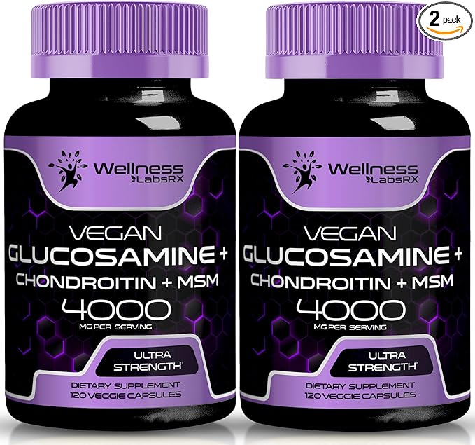 Glucosamine Chondroitin MSM Capsules, Supports Healthy 120 Count 2 Packs