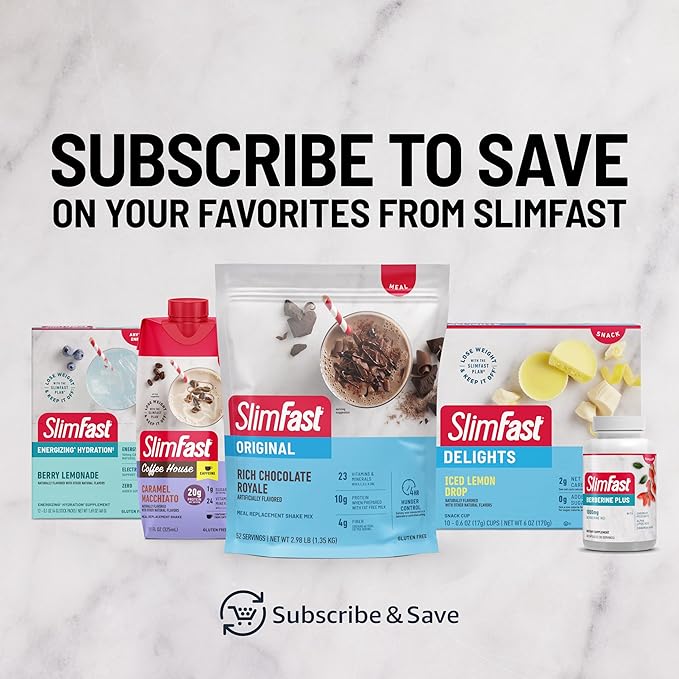 SlimFast Meal Replacement Powder, Original French Vanilla, Shake Mix, 10g of Protein, 52 Servings