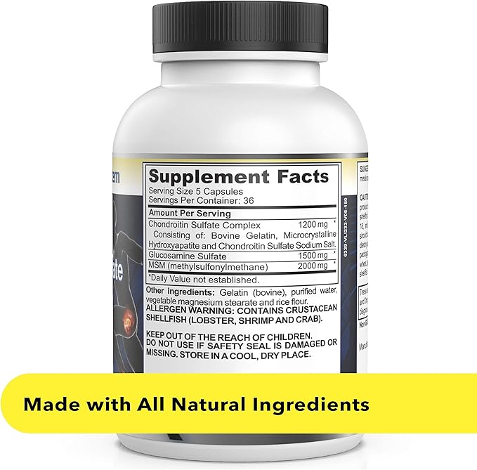 Glucosamine Chondroitin Sulfate with MSM Capsules 180 Count