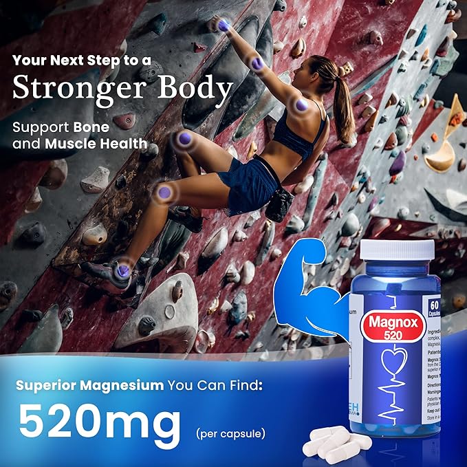 MAGNOX® 520 | Magnesium Supplement 520mg 3X More (60 Vegan