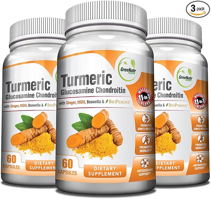 Turmeric Curcumin with Black Pepper 180 Capsules (3 Bottles)