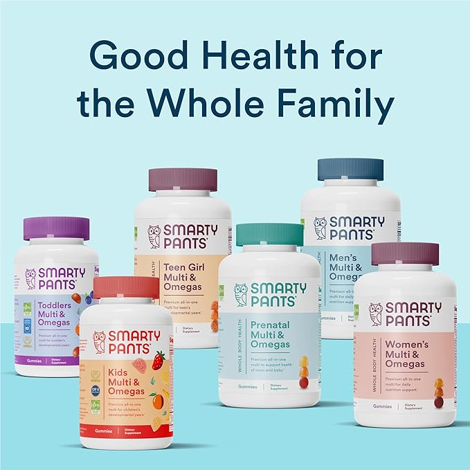 SmartyPants Multivitamin for Men & Women: D3, C, B12, B6, B6, Vitamin 3 Fish 180 Count (30 Day