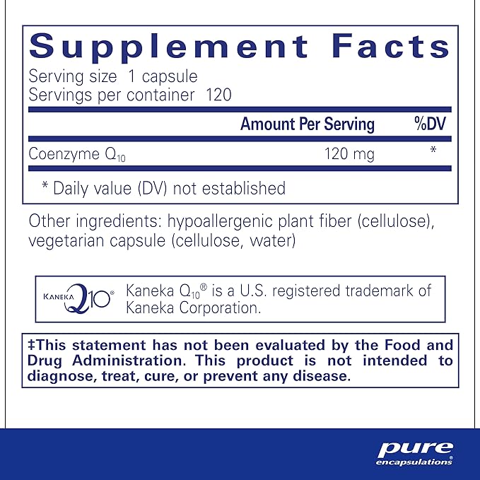 Pure Encapsulations CoQ10 120 mg Q10 Supplement 120 Capsules