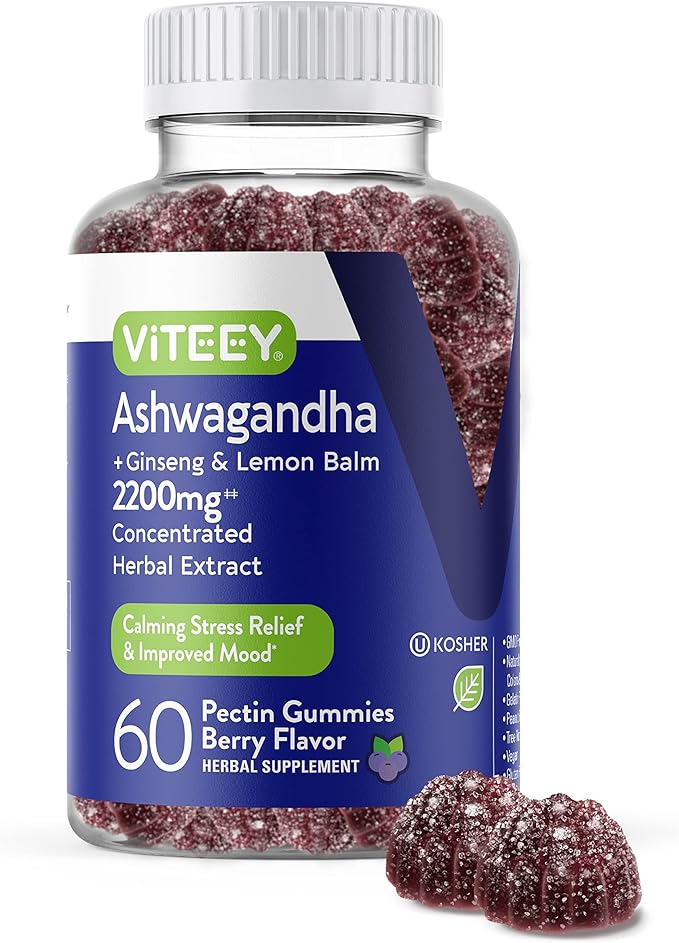 Ashwagandha Supplements Gummies + Ginseng &