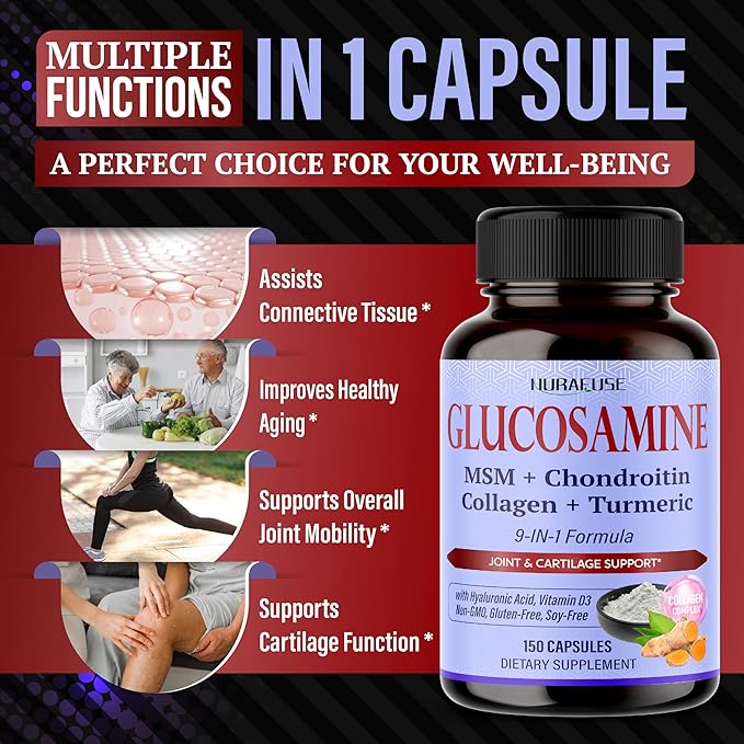 GLUCOSAMINE 9-in-1 Formula D3 Non-GMO,