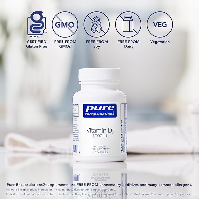 Pure Encapsulations Vitamin D3 25 mcg (1,000 IU) 120 Capsules