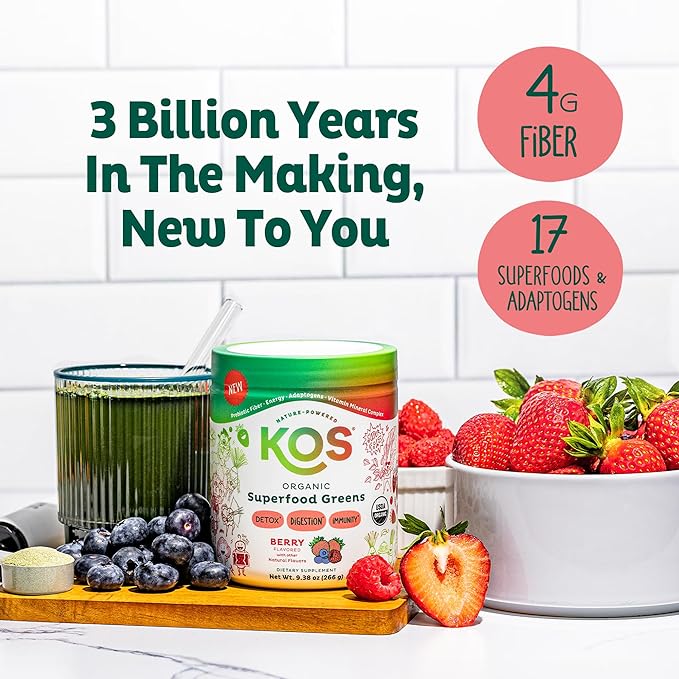 KOS Organic Superfood Greens Powder 28 Servings