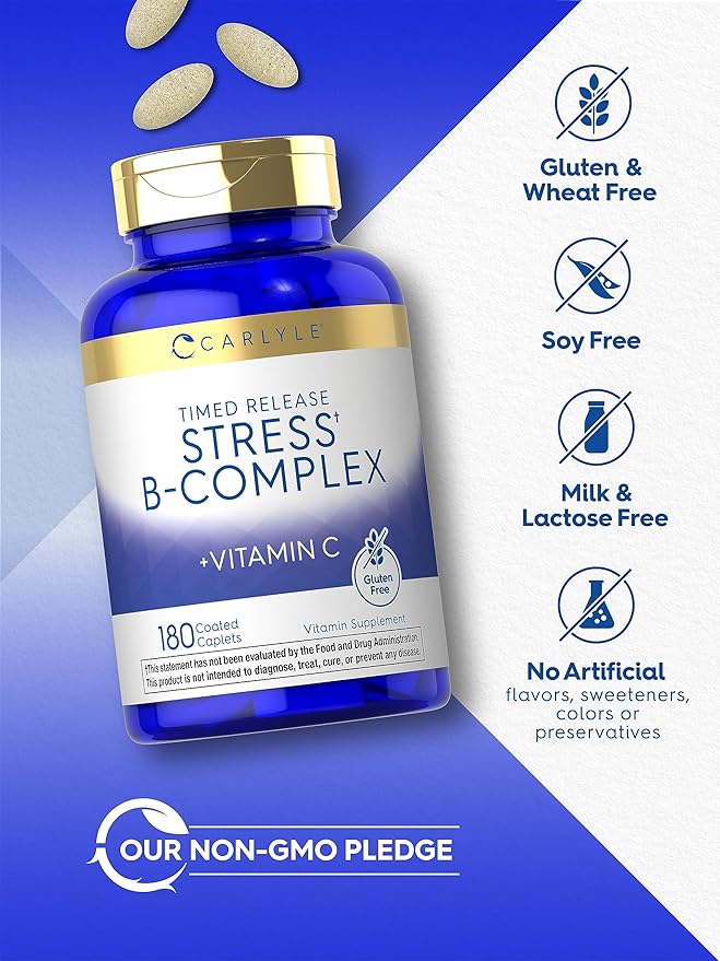 Carlyle Stress B-Complex Vitamin Supplement 180 Caplets