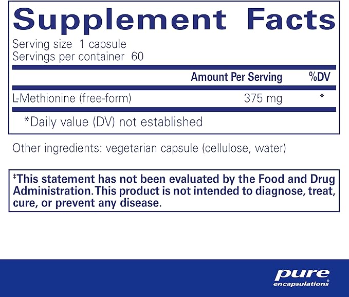 Pure Encapsulations L-Methionine 60 Capsules