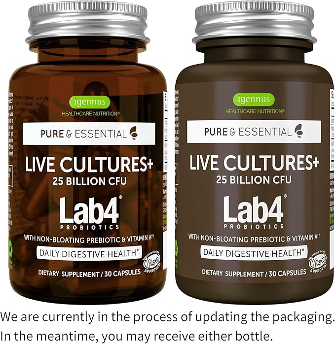 Live Cultures+ Lab4 Probiotics & Prebiotic, 25 Billion 6 x 30 Capsules,