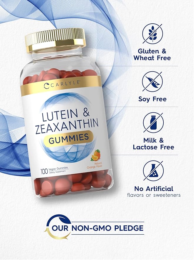 Carlyle Lutein and Zeaxanthin Gummies 20mg of 100 Orange