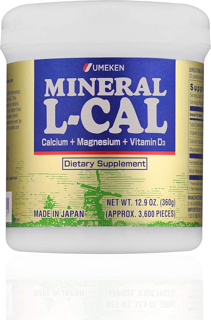 Mineral L-Cal Supplement, Large Bottle, 6 D3 and 360g, 3,600 3,600 Balls 1)