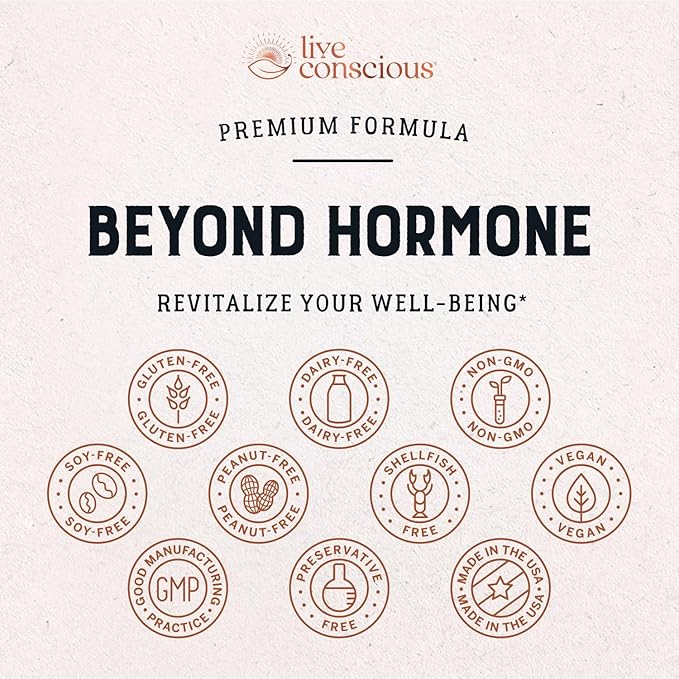Live Conscious Beyond Hormone Holistic Hormone Balance for Women a DIM w/Myo-Inositol & D-Chiro-Inositol Supplement - Promotes Healthy Estrogen Balance - Everyday PMS Support (2-Pack)