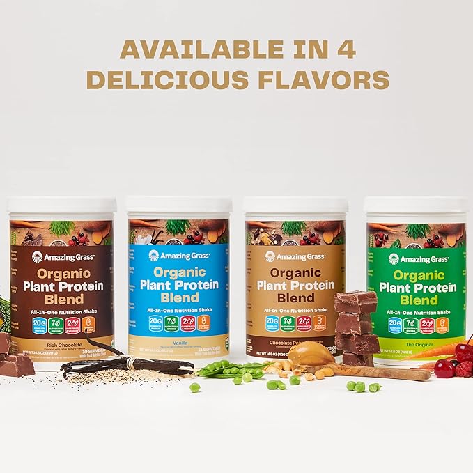 Amazing Grass Organic Plant Protein Blend: 18 Servings