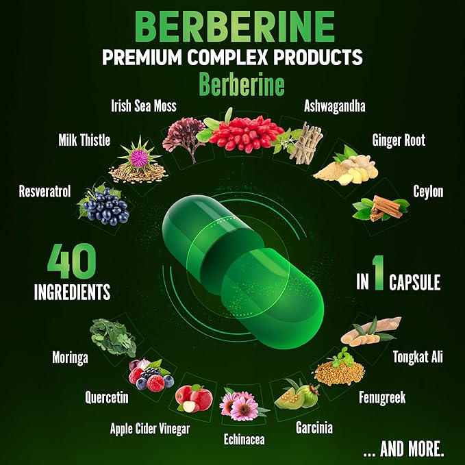 Zolotus 18800mg Berberine Supplement 40 in 1, with